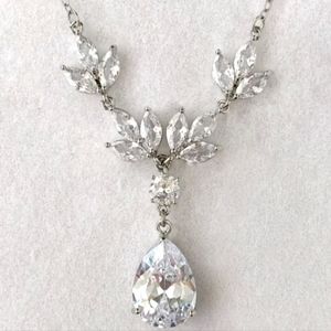 Leafy Necklace cubic zirconia